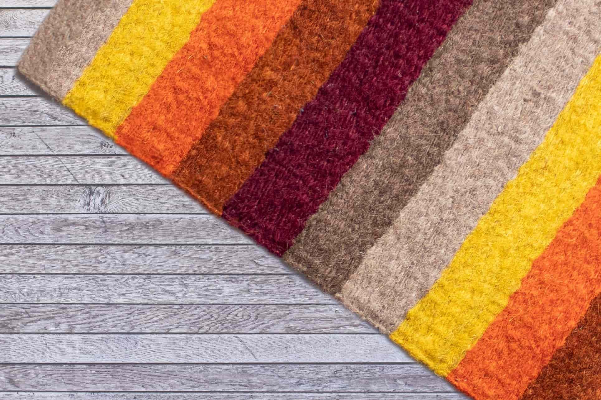 Orange Rug stripes - colorful sisal rug