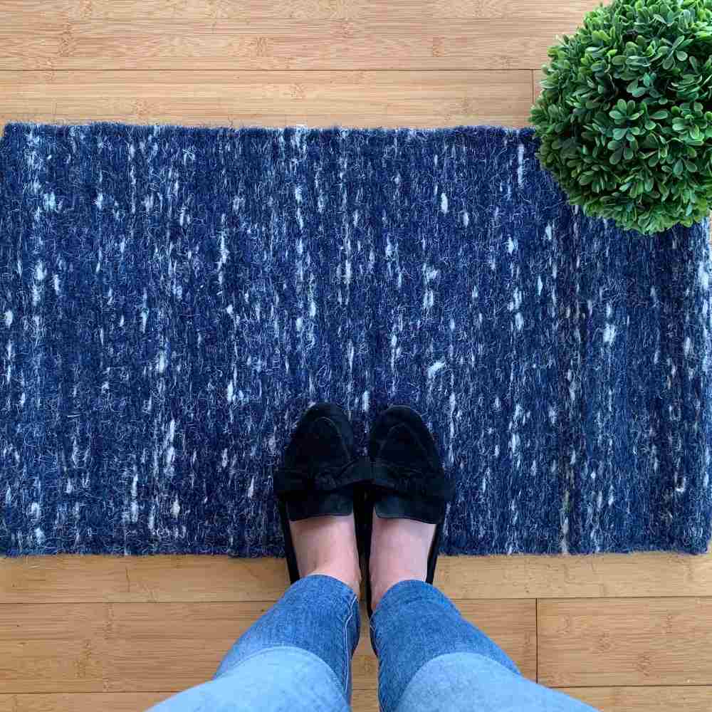 Blue doormat