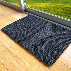 Black DoorMat Indoor Handwoven - Natural Sisal Rug